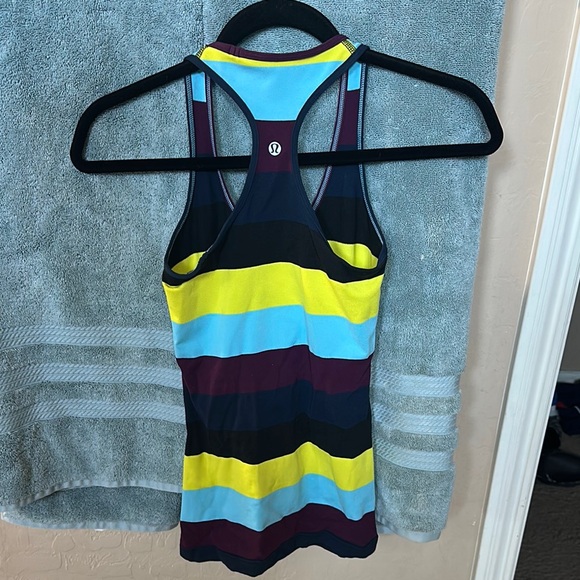 Striped Racerback Tank Top - Multicolor - Picture 2 of 3